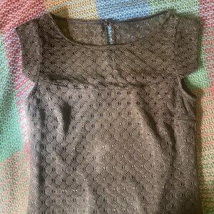 JAX Brown and Gold Cap Sleeve Lace Lined Cocktail Midi Dress Size 6